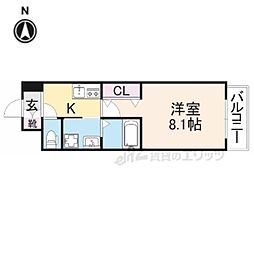 アンリシール　III 5階1Kの間取り