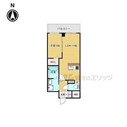 ＶＩＴＡ荒本 10階1LDKの間取り