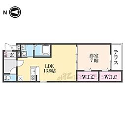 WISTERIA TERRACE 1階1LDKの間取り