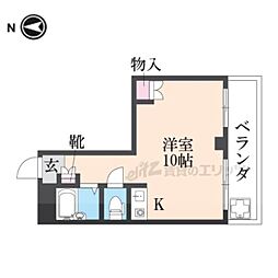 アバンドーネ石切 2階ワンルームの間取り