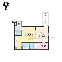 シャルム　ド　グレイス 2階1LDKの間取り