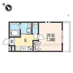 Osaka Metro中央線 長田駅 徒歩6分の賃貸アパート 2階1Kの間取り