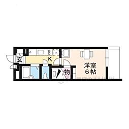 レオパレスハウス香里ケ丘 1Kの間取図画像