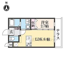 Ｓｔ．Ｒｅｓｉｄｅｎｃｅ南津の辺 4階1LDKの間取り