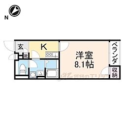 クレイノあさがお 1Kの間取図画像