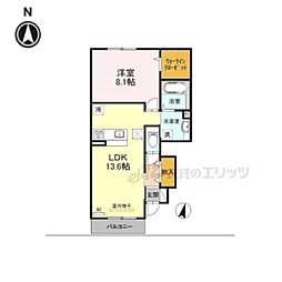 フェリーチェSAIDO 1LDKの間取図画像