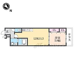 Avenirradieux 1LDKの間取図画像