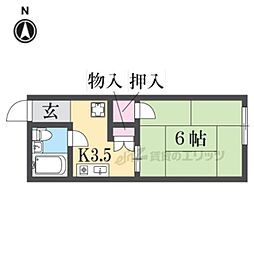 アメニティーハイム香里 1Kの間取図画像