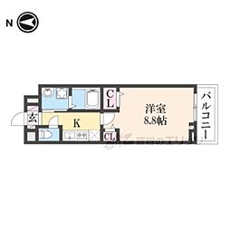 シャトーエレガント 1Kの間取図画像