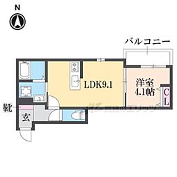 クレアトゥール香里園 1LDKの間取図画像