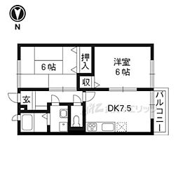 アムール下村 2DKの間取図画像