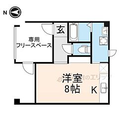 REGIS・14 1Kの間取図画像