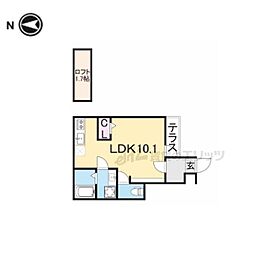 あんしん走谷 1Kの間取図画像