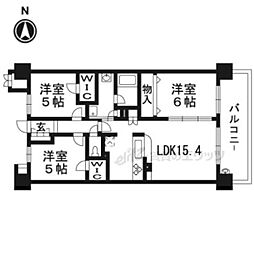 プラウド枚方 3LDKの間取図画像