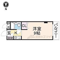 宮之阪マンション 1Kの間取図画像