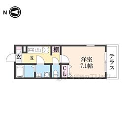 ジーメゾン御殿山 1Kの間取図画像