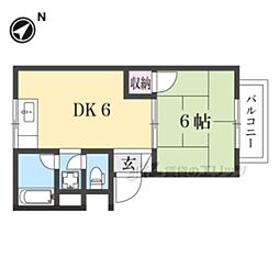 Mプラザ津田駅前5番館 1DKの間取図画像