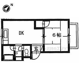 Mプラザ津田駅前5番館 1DKの間取図画像