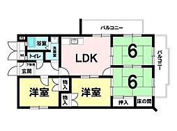 戸塚マンションG棟 4LDKの間取図画像