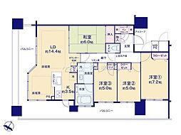ライオンズ一宮ブライトマークス 4LDKの間取図画像