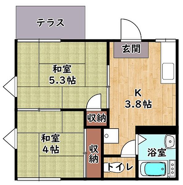 第一コーポ埋れ木 ｜滋賀県彦根市尾末町(賃貸アパート2K・1階・30.48㎡)の写真 その3