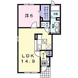 グランディオス2 1LDKの間取図画像