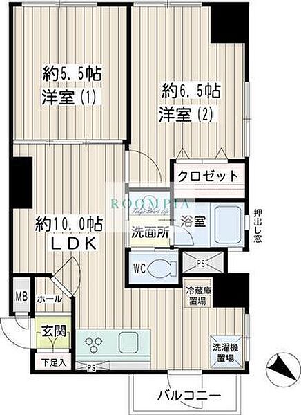 マンションVIP目黒 404｜東京都目黒区下目黒４丁目(賃貸マンション2LDK・4階・45.66㎡)の写真 その2