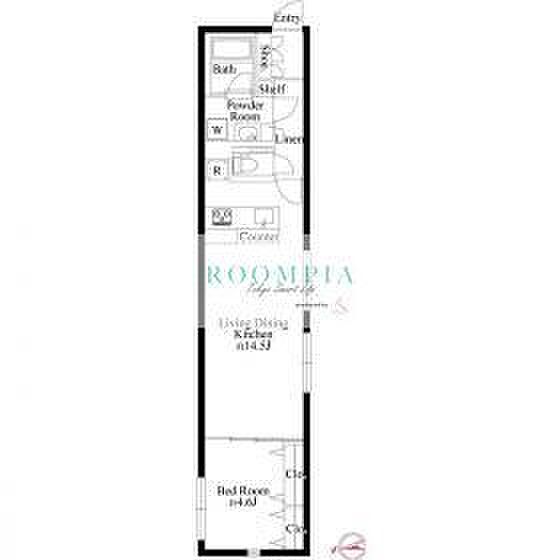 THE CITY RESIDENCE目黒本町 104｜東京都目黒区目黒本町６丁目(賃貸マンション1LDK・1階・44.70㎡)の写真 その2