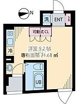 エルプラド自由が丘 1B ｜ 東京都世田谷区奥沢５丁目9-14（賃貸マンション1R・1階・21.69㎡） その2