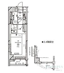 ラフィスタ本蓮沼 1Kの間取図画像