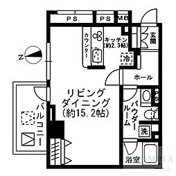 レジディア四谷三丁目 1LDKの間取図画像