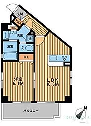 プライムアーバン中野上高田 1LDKの間取図画像