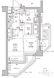 クレイシアIDZ幡ヶ谷 2Kの間取図画像