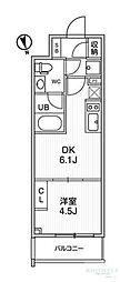 ALTERNA浅草 1DKの間取図画像