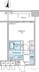 レジディア文京音羽2 1Kの間取図画像