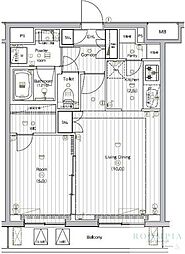 THEPREMIUMCUBEGOSAKI 1LDKの間取図画像