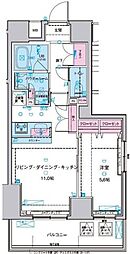 ジェノヴィア浅草2スカイガーデン 1LDKの間取図画像