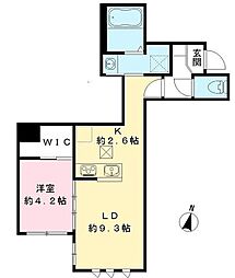 ソレイユ大原 1LDKの間取図画像