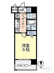 グランヴァン中野江古田 1Kの間取図画像