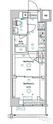 ガリシア目黒大岡山 2Kの間取図画像