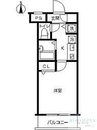 スカイコート都立家政EAST 1Kの間取図画像