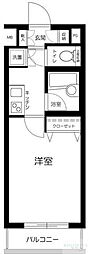 プレール・ドゥーク西新宿 1Kの間取図画像
