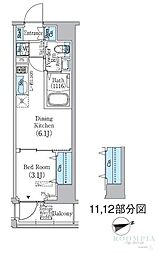 PrimeBliss東中野駅前 1DKの間取図画像