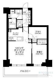 パークシティ中野ザ タワー ブリーズ ブリーズ 2LDKの間取図画像