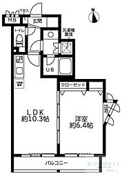 RESIDIA笹塚 1LDKの間取図画像