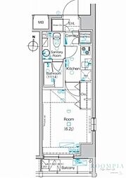 メイクスデザイン清澄白河アジールコート 1Kの間取図画像