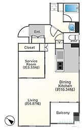 グランドメゾン阿佐ヶ谷 6階1LDKの間取り