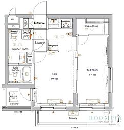 XEBEC八幡山 3階1LDKの間取り