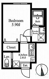 BHテラス中野中央 1階1Kの間取り