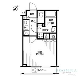 プレール・ドゥーク志村坂上 2階1Kの間取り